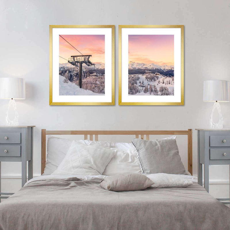 Skiing On Snowy Mountain Wall Art