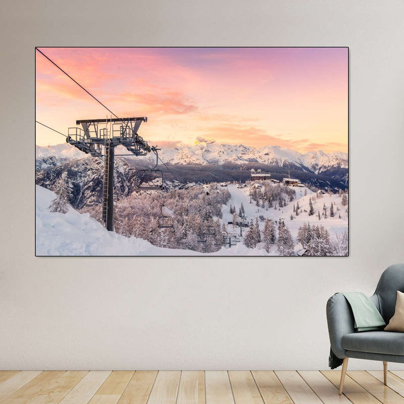Skiing On Snowy Mountain Wall Art