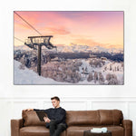 Skiing On Snowy Mountain Wall Art