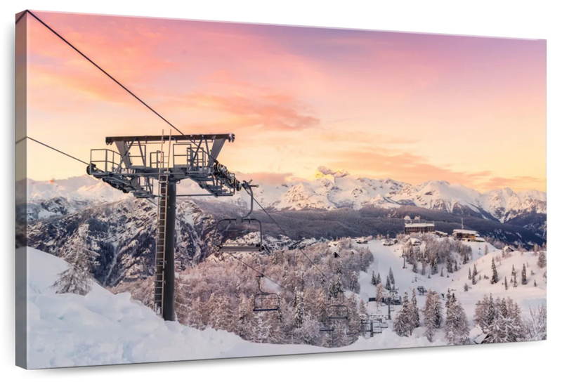 Skiing On Snowy Mountain Wall Art