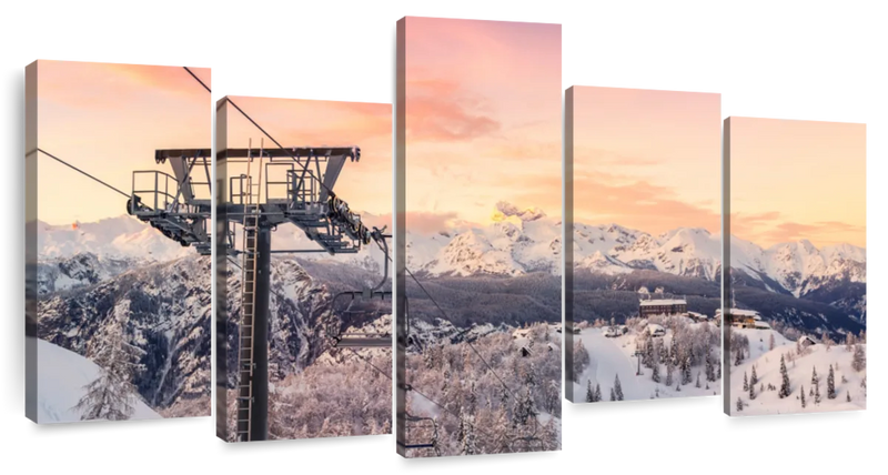Skiing On Snowy Mountain Wall Art