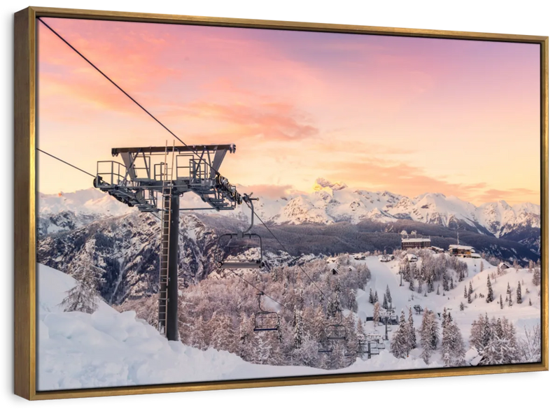 Skiing On Snowy Mountain Wall Art