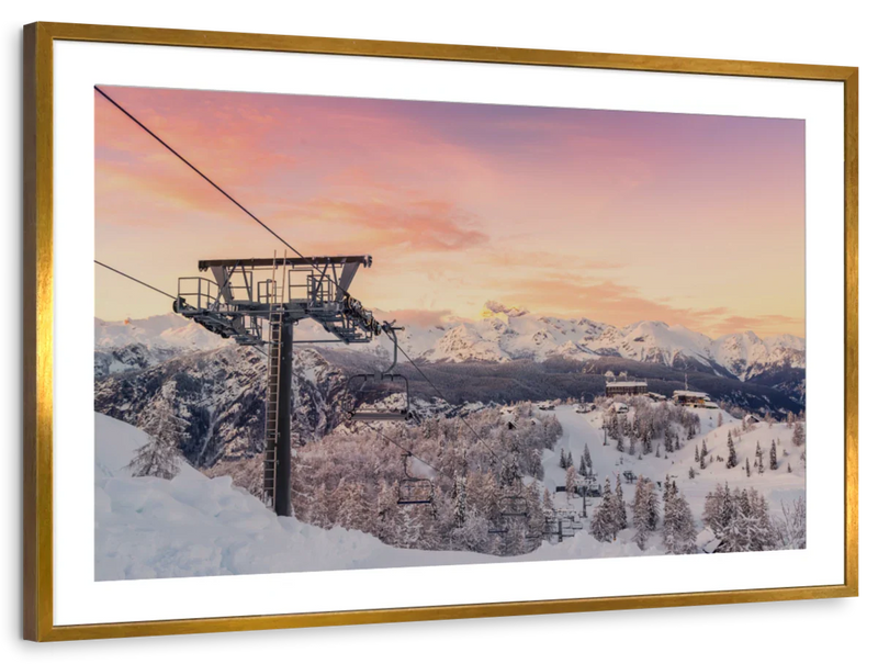 Skiing On Snowy Mountain Wall Art