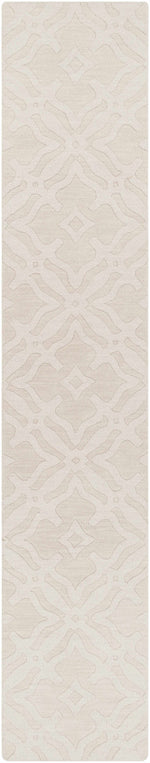 Fyffe Embossed Beige Wool Area Rug