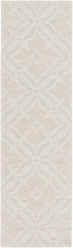 Fyffe Embossed Beige Wool Area Rug
