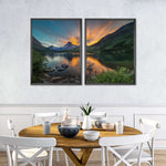 Swiftcurrent Sunset Lake Wall Art