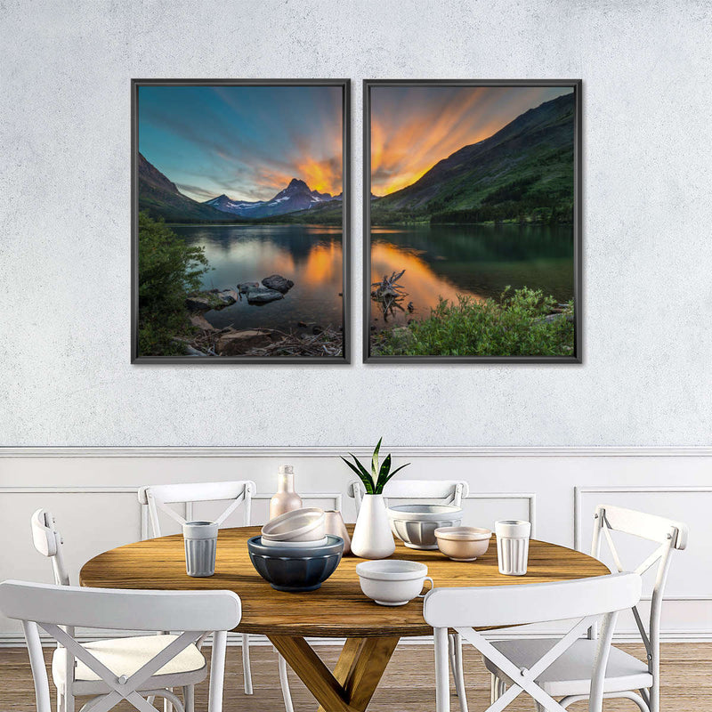 Swiftcurrent Sunset Lake Wall Art