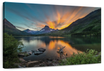 Swiftcurrent Sunset Lake Wall Art