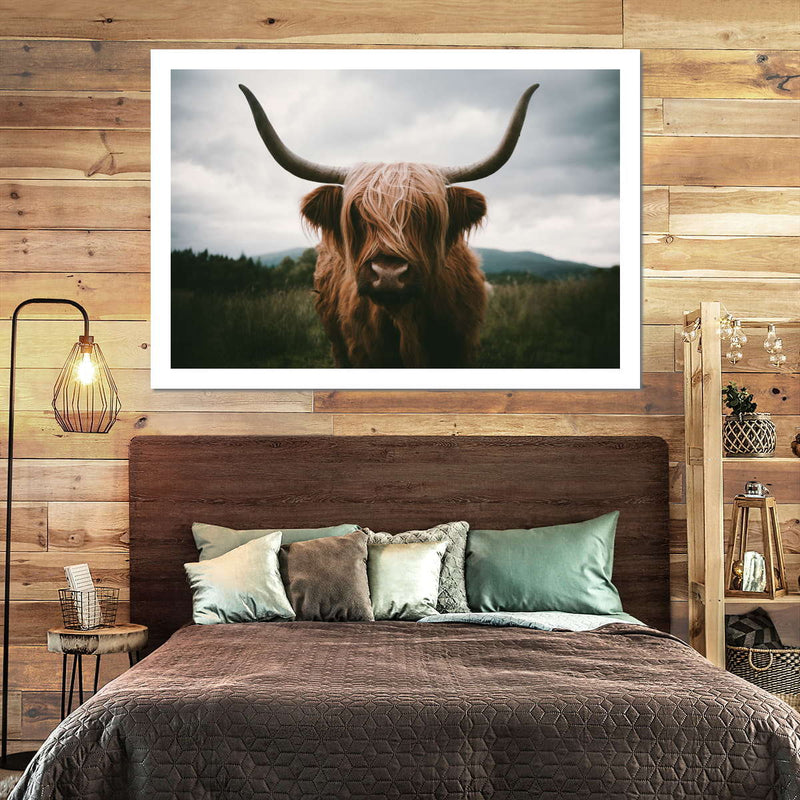 Open Field Highland Cow Wall Art