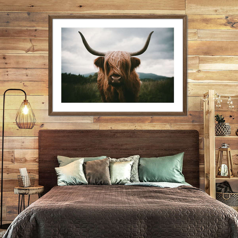 Open Field Highland Cow Wall Art