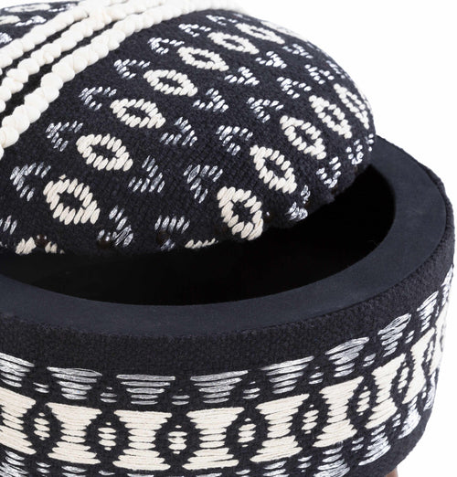 Oberkappel Black Ottoman