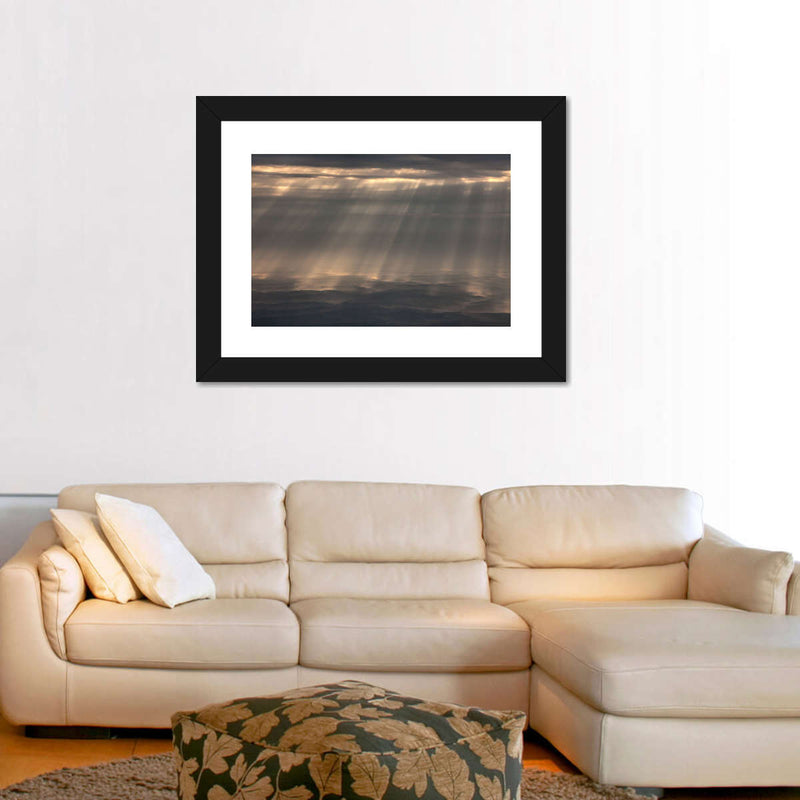 Sunrays And Cloudy Sky Wall Art
