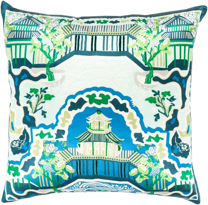 Heron Teal Pillow Cover