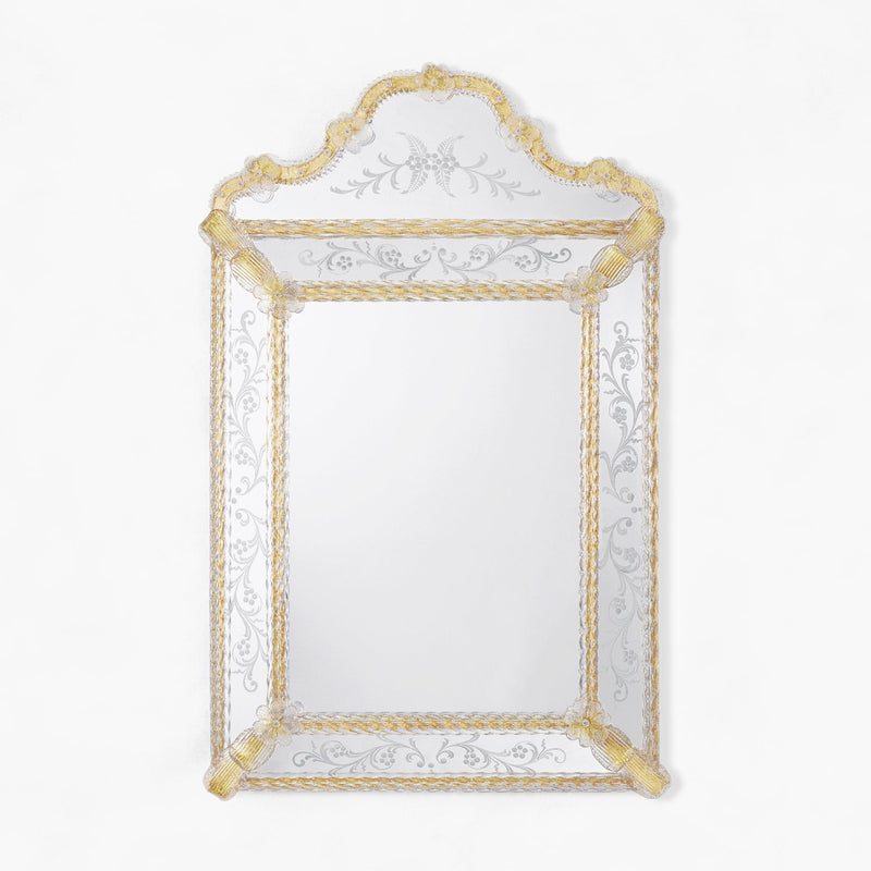 Gold Murano glass mirror.