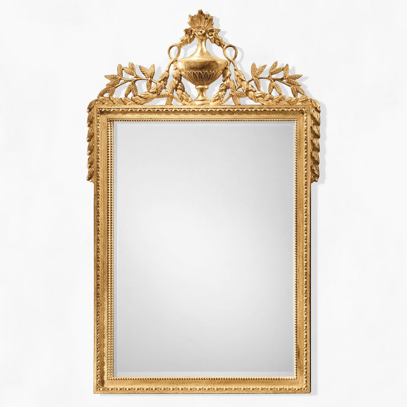 Traditional gold wood mirror.