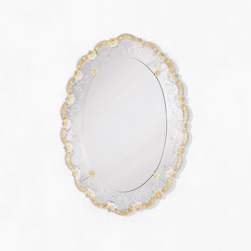 Oval Venetian glass mirror.