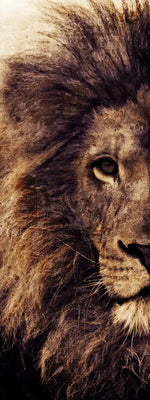 Grunge Lion Head Wall Art