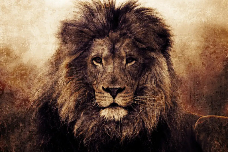 Grunge Lion Head Wall Art