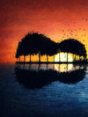 Guitar Sunset Wall Art
