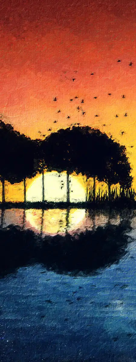 Guitar Sunset Wall Art