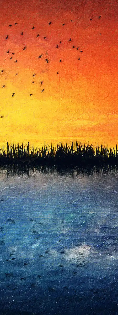 Guitar Sunset Wall Art