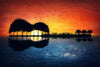 Guitar Sunset Wall Art