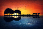 Guitar Sunset Wall Art