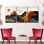Textured Mountain Landscape Abstract Wall Art