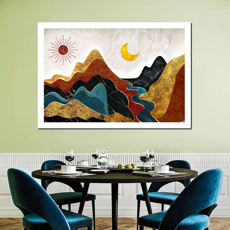 Textured Mountain Landscape Abstract Wall Art