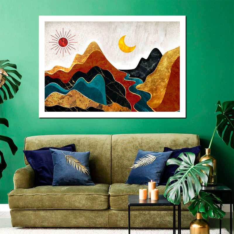 Textured Mountain Landscape Abstract Wall Art