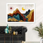 Textured Mountain Landscape Abstract Wall Art