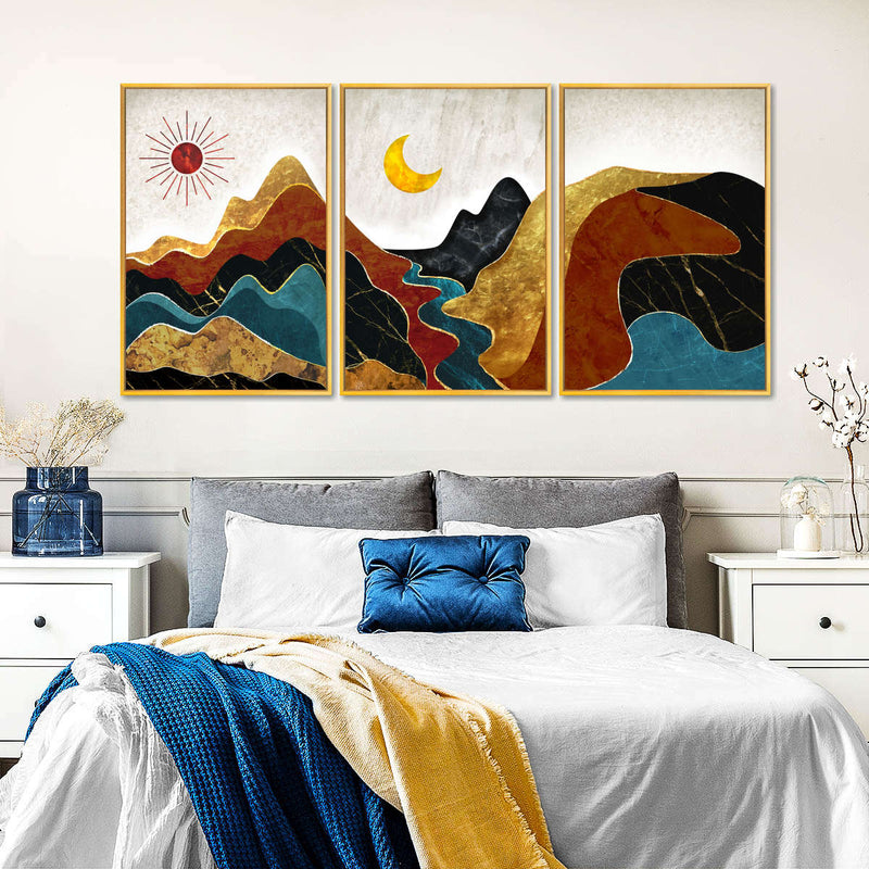 Textured Mountain Landscape Abstract Wall Art