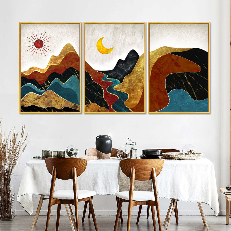 Textured Mountain Landscape Abstract Wall Art