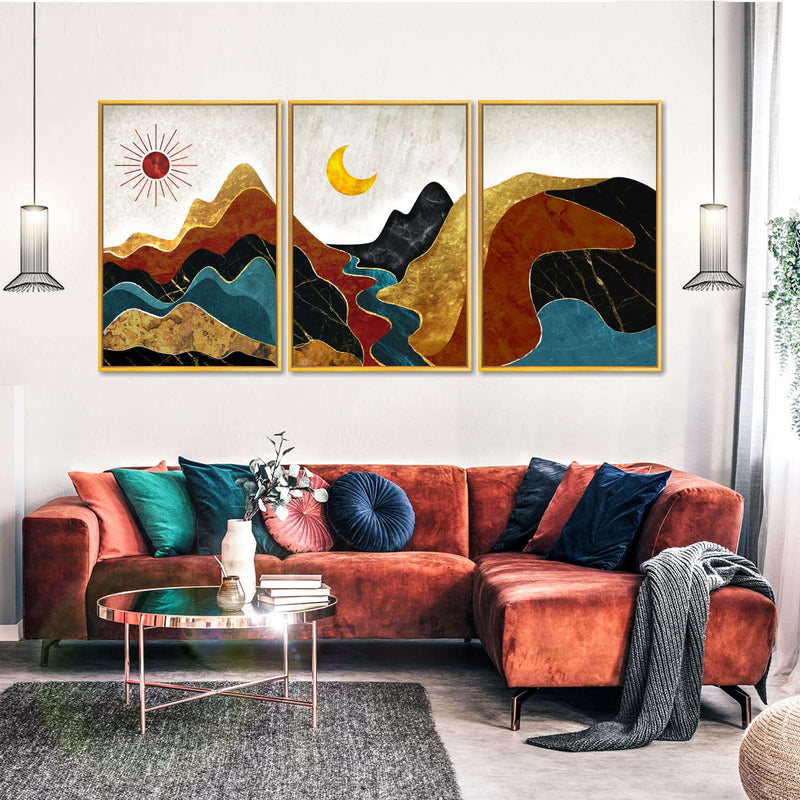 Textured Mountain Landscape Abstract Wall Art