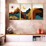 Textured Mountain Landscape Abstract Wall Art