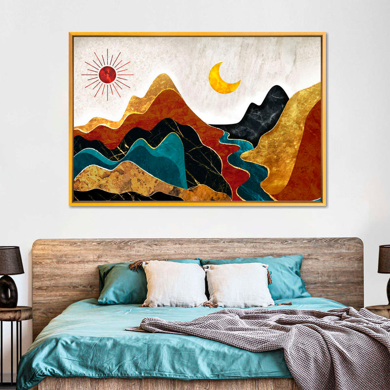 Textured Mountain Landscape Abstract Wall Art