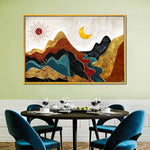 Textured Mountain Landscape Abstract Wall Art