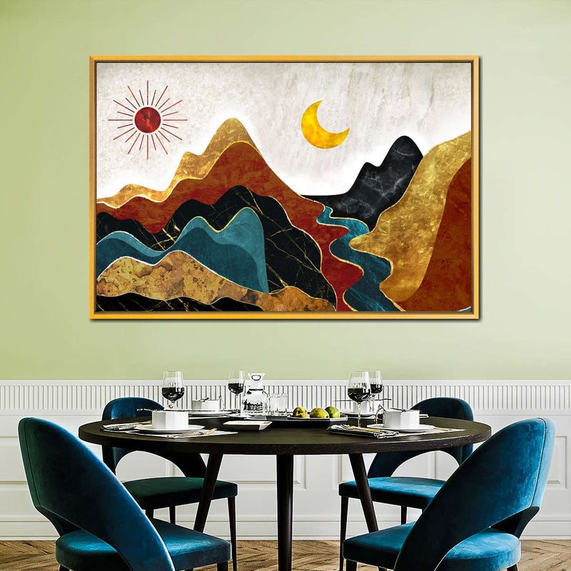 Textured Mountain Landscape Abstract Wall Art