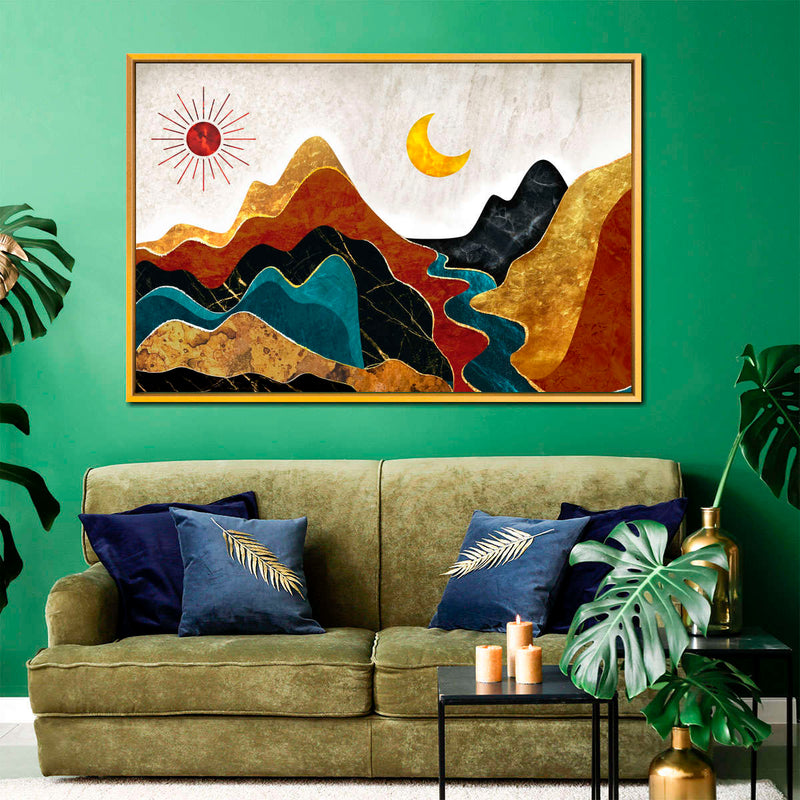 Textured Mountain Landscape Abstract Wall Art