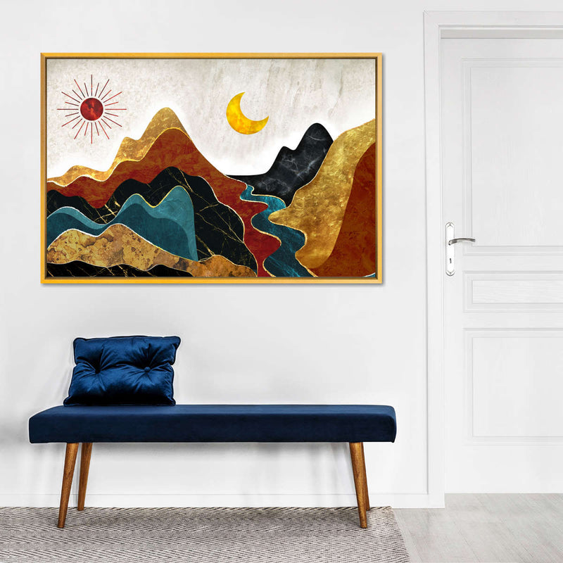 Textured Mountain Landscape Abstract Wall Art