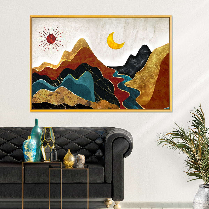 Textured Mountain Landscape Abstract Wall Art