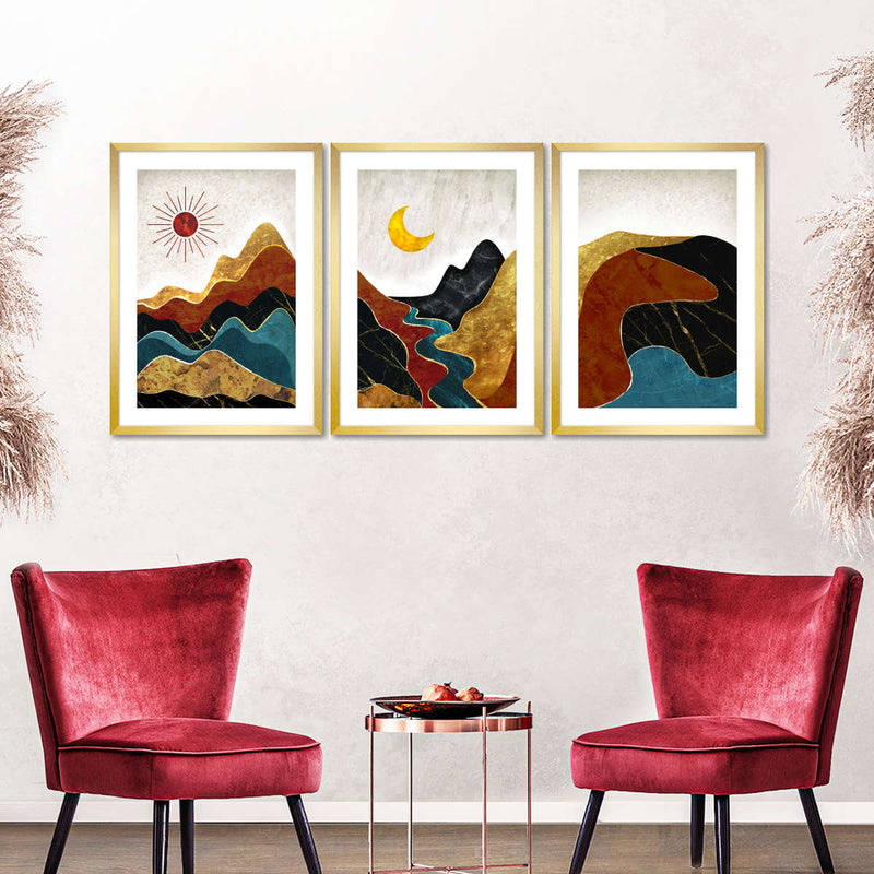 Textured Mountain Landscape Abstract Wall Art