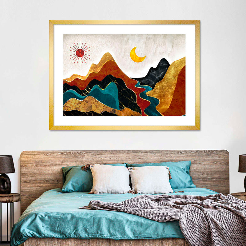 Textured Mountain Landscape Abstract Wall Art