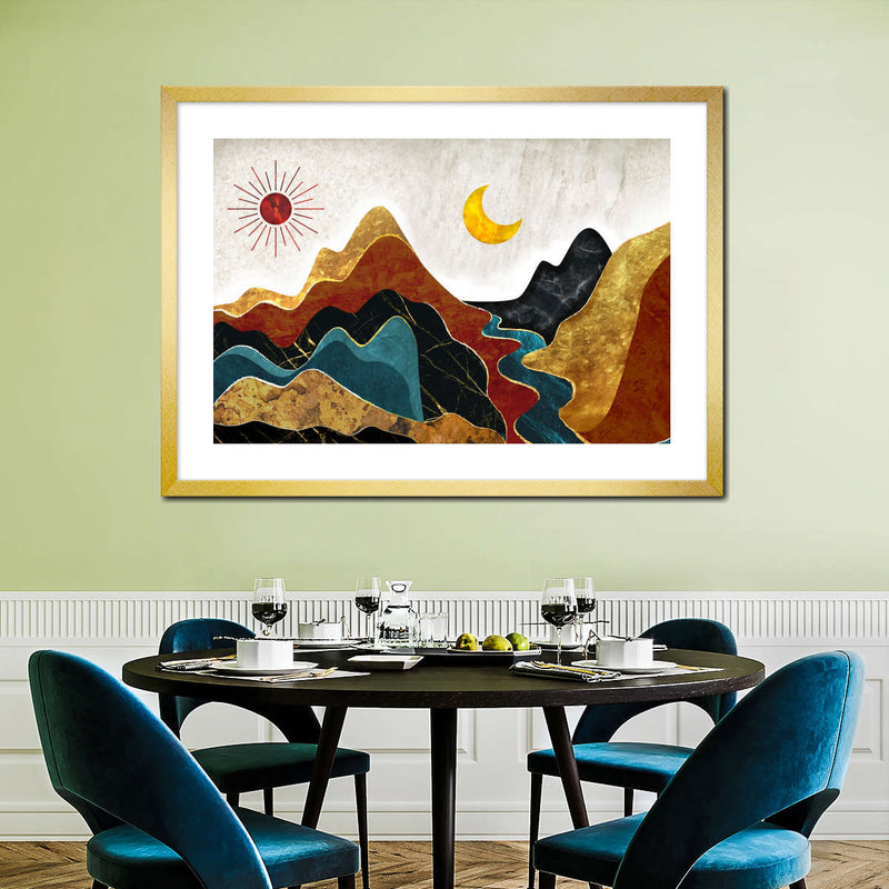 Textured Mountain Landscape Abstract Wall Art