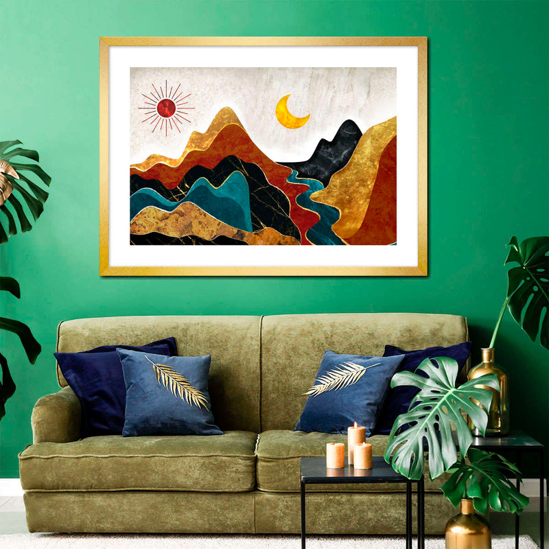 Textured Mountain Landscape Abstract Wall Art