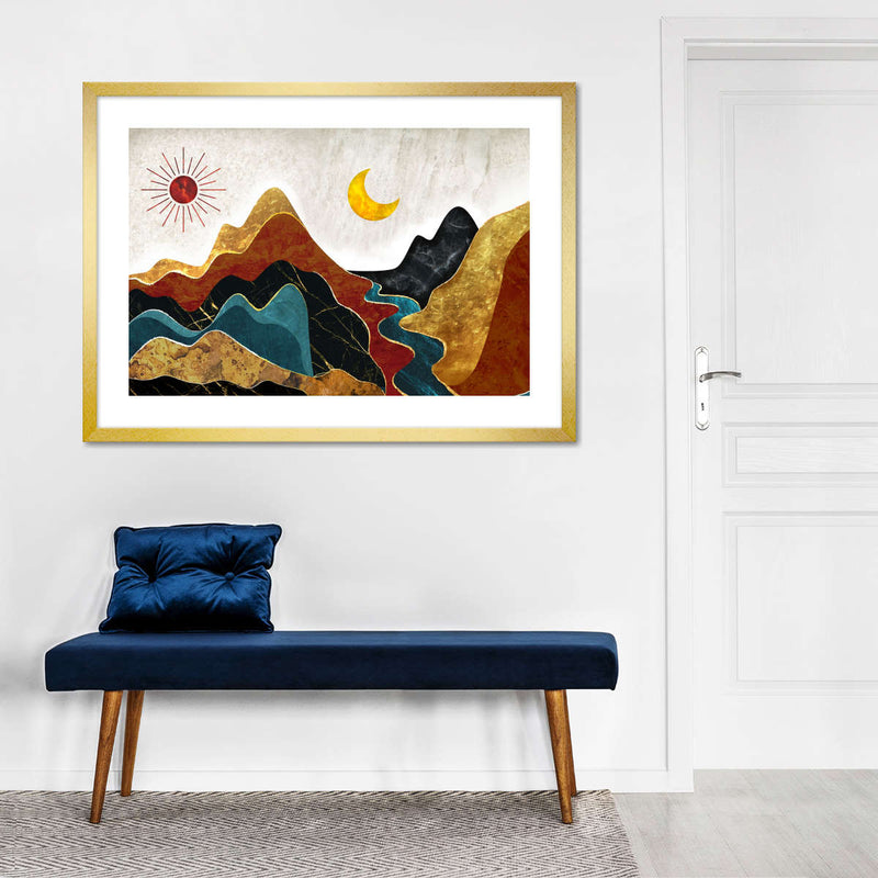Textured Mountain Landscape Abstract Wall Art
