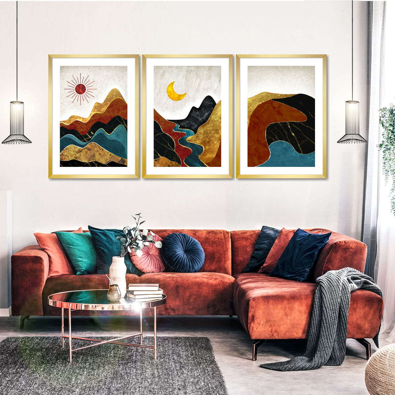 Textured Mountain Landscape Abstract Wall Art