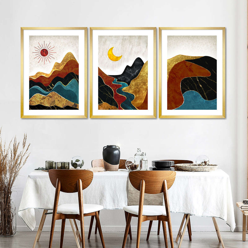 Textured Mountain Landscape Abstract Wall Art
