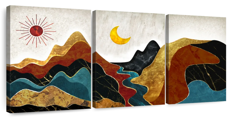 Textured Mountain Landscape Abstract Wall Art