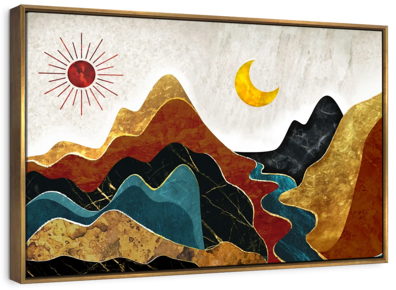 Textured Mountain Landscape Abstract Wall Art